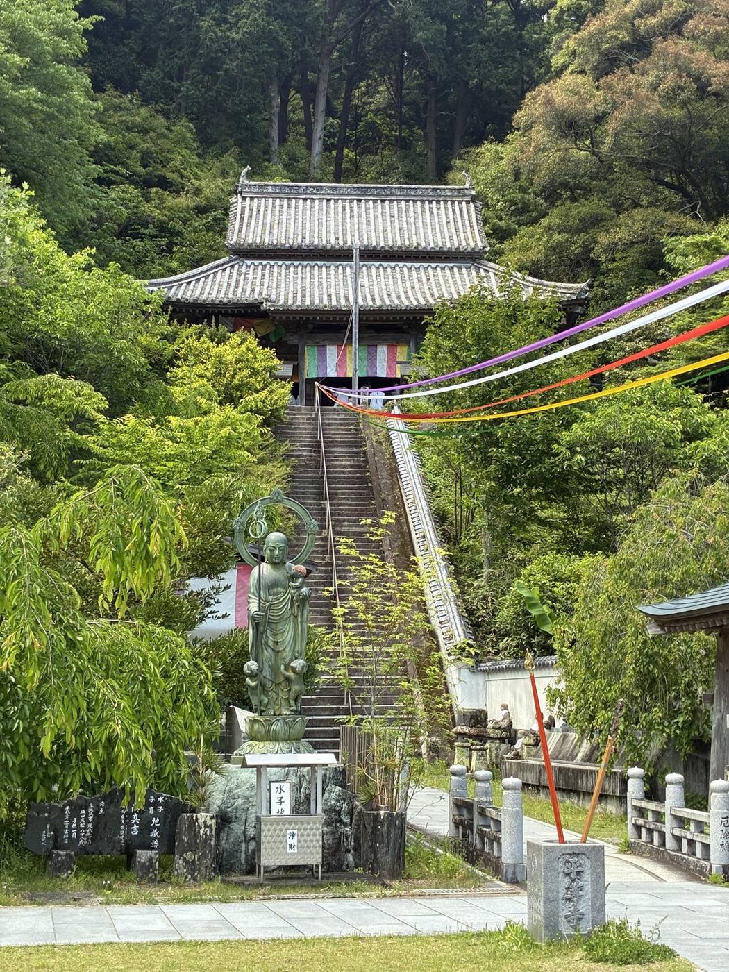 Steintreppe und Tempelhalle des Byōdō-ji